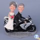 Motorcycle Cake Toppers for Weddings with Bride and Groom