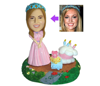 Standing on Grass Custom Birthday Cake Toppers with Mini Birthday Cake and Gift Boxes - Click Image to Close