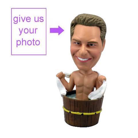 Personalized Gift - Bathing Man, Bathing Theme Figurine - Click Image to Close