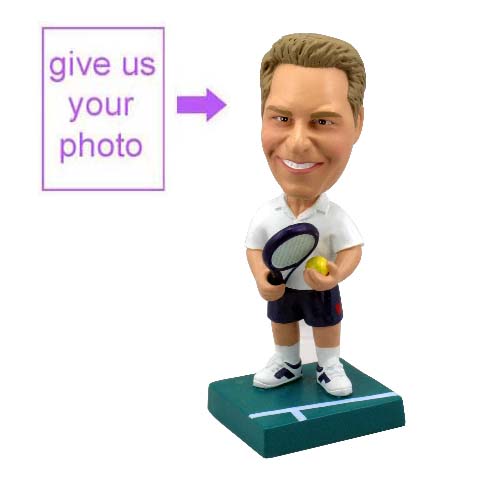 Personalized Gift - Tennis Player with Tennis Court - Click Image to Close