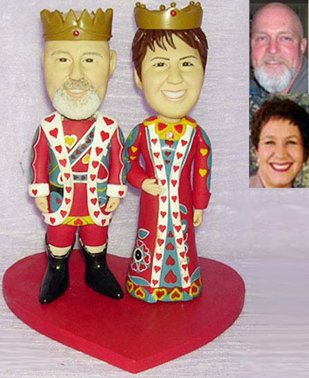 50th Anniversary Gifts, King & Queen Playing Card Apparel Wedding Cake Topppers - Click Image to Close