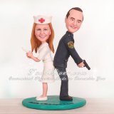 Funny Police and Nurse Wedding Cake Toppers