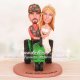 Farm Wedding Cake Topper with John Deere Tractor