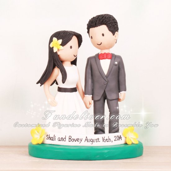 Cartoon Bride and Groom Cake Toppers - Click Image to Close