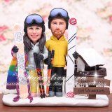 Skiing Sailing and Rhythmic Gymnastics Wedding Cake Toppers