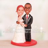 Bride and Groom Touching Face Wedding Cake Toppers