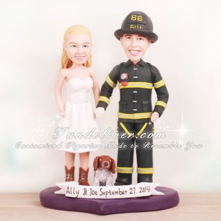 Firefighter Wedding Cake Toppers