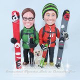 Snowboarding Wedding Cake Topper, Ski board Cake Topper