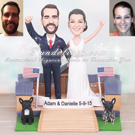 Rocky Cake Topper with Bride and Groom on the Steps in Philadelphia - Click Image to Close