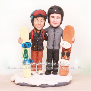 Snowboard Wedding Cake Topper