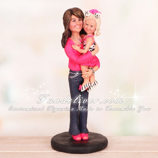 Mom Holding Baby Cake Toppers - Click Image to Close
