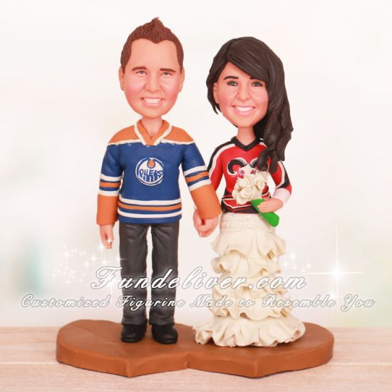 St. Louis Rams and Edmonton Oilers Wedding Cake Toppers - Click Image to Close