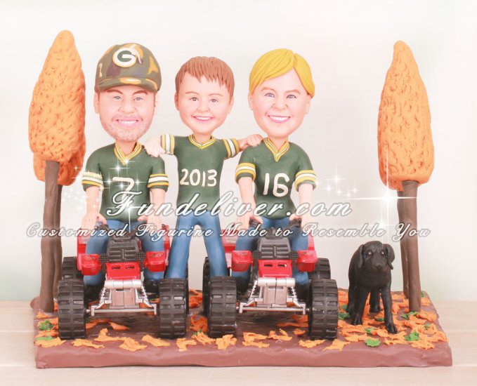 ATV Fall Theme Family Wedding Cake Toppers - Click Image to Close