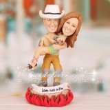 Fireman Saving Bride Cake Toppers