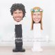 Pez Cake Topper Set with Bride and Groom Heads on Pez Dispensers