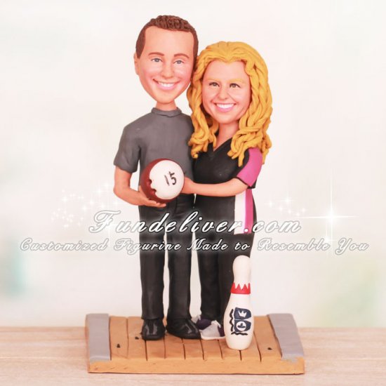 Bowling Ball Bowler Wedding Cake Toppers - Click Image to Close