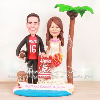 San Francisco 49ers Cake Topper Bride Groom Wedding Day Funny Football Theme