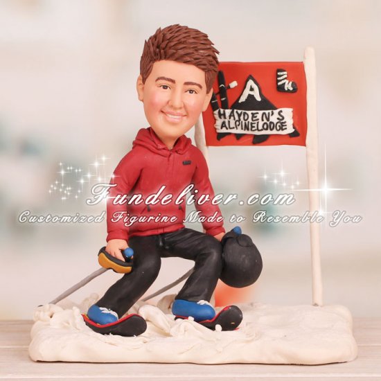 Ski Cake Topper for Bar Mitzvah - Click Image to Close