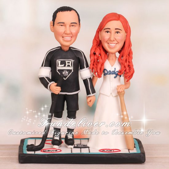 Kings and Dodgers Hockey Baseball Cake Toppers - Click Image to Close