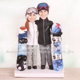 Snowboarder Wedding Cake Toppers