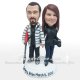 Vintage Guitarist and Camerist Cake Topper, Guitar Player and Photographer Cake Topper