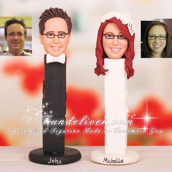 Bride and Groom Pez Dispensers Cake Toppers - Click Image to Close