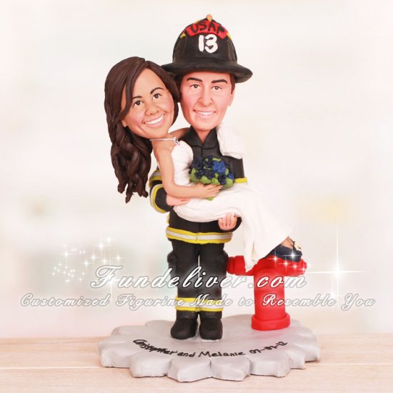 US Air Force FD Firefighter Wedding Cake Toppers - Click Image to Close