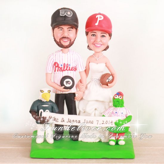 Phanatic and Swoop Mascots Wedding Cake Toppers - Click Image to Close
