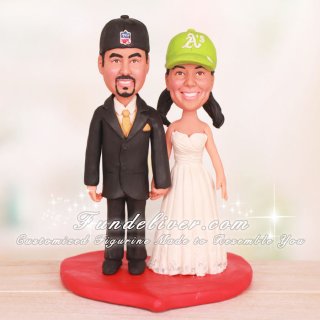 Athletics and Raiders Wedding Cake Toppers