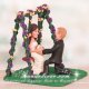 Groom Proposed to Bride on Swing Wedding Cake Toppers