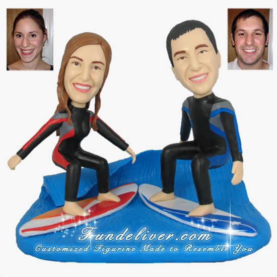 Surfer Wedding Cake Toppers, Surfboard Cake Toppers - Click Image to Close