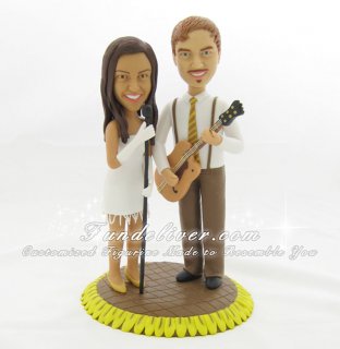 Musicians Wedding Cake Toppers, Musician Bride and Groom Cake Toppers