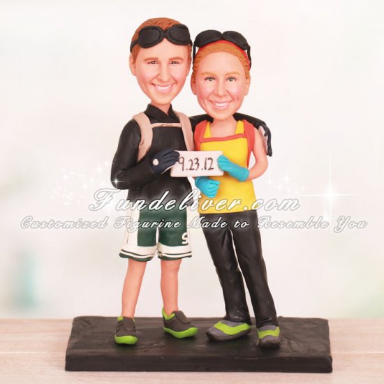 Mountain Climbers Wedding Cake Toppers - Click Image to Close