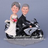 Motorcycle Cake Toppers for Weddings with Bride and Groom