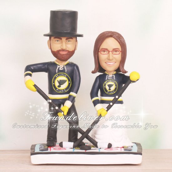 St. Louis Blues Ice Hockey Wedding Cake Toppers - Click Image to Close