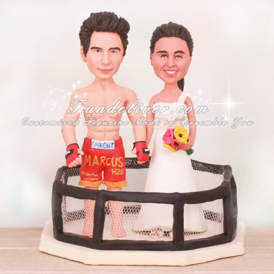 MMA Mixed Martial Arts Fighter Wedding Cake Toppers - Click Image to Close