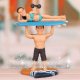 Groom Holding Bride Up on Surfboard Cake Toppers