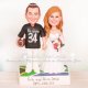 Oakland Raiders Football Wedding Cake Toppers with South African Flag