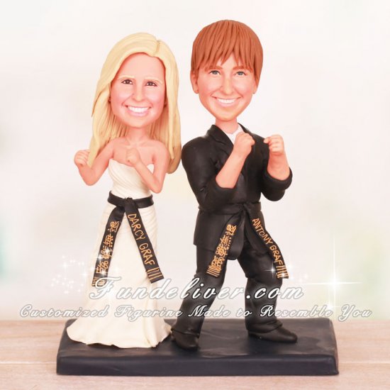 Guarding Stance Martial Arts Wedding Cake Toppers - Click Image to Close