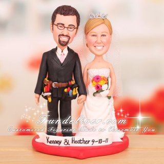 Construction Cake Toppers Groom with Tool Belt