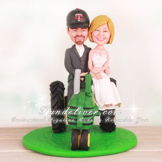 John Deere G Tractor Wedding Cake Toppers