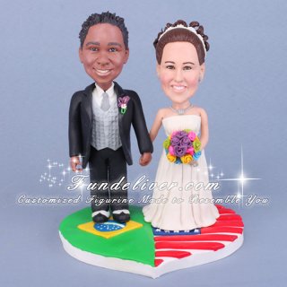 Ethnic Cake Toppers for Couples with Different Nationalities and Races