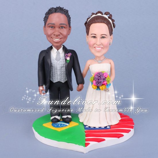 Ethnic Cake Toppers for Couples with Different Nationalities and Races - Click Image to Close