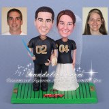 New Orleans Saints Football Theme Wedding Cake Toppers