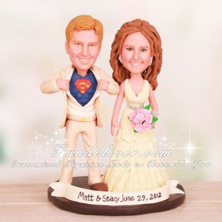 Funny Superman Wedding Cake Toppers