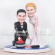 Curling Wedding Cake Topper with a Broom, Rock and Goal Curling Wedding Cake Topper with a Broom, Rock and Goal