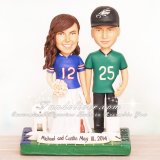 Buffalo Bills and Philadelphia Eagles Football Wedding Cake Toppers