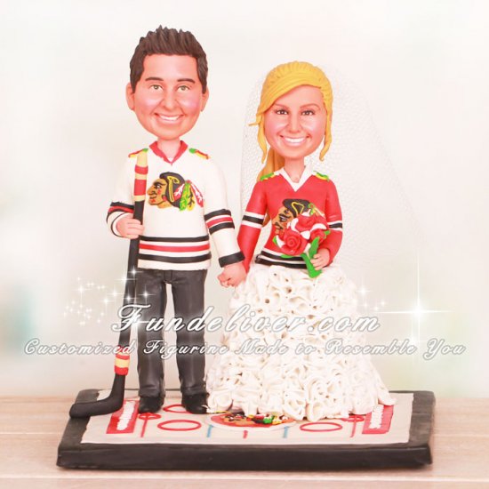 Chicago Blackhawks Wedding Cake Toppers - Click Image to Close