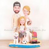 Beach Theme Family Wedding Cake Toppers