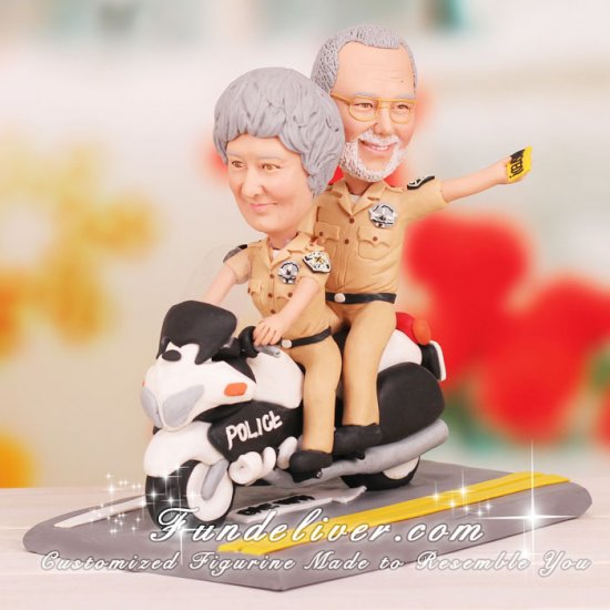 Highway Police Motorcycle Patrol Cake Toppers - Click Image to Close